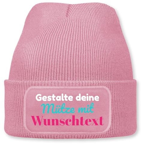Personalisierte Beanie Strickmütze mit Wunschtext | Unisex Wintermütze warm & elastisch | Geschenkidee für Damen & Herren, Apres-Ski, Karneval, Fasching, Fasnet, Weihnachtsmarkt, Glühwein