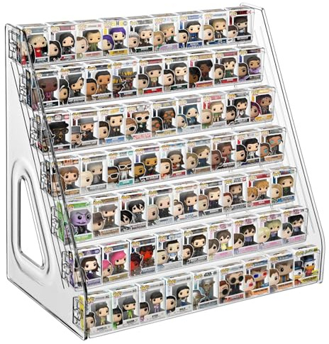 7 Layers Clear Display Shelf for Funko Pop, Clear Acrylic Display Case for Bitty Pop, Mini Collectible Toys Display Shelf for Miniature Mini Action Storage Compatible with Bitty Pops Funko