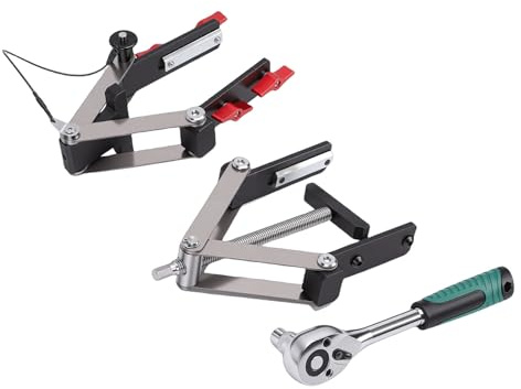 ACOGEDO 4 Way Wood Panel Clamp, Aluminum Alloy 4 Direction Pressure Clamp with 12-100mm Adjustable Height for Woodworking, Cabinet Doors, Furniture Assembly