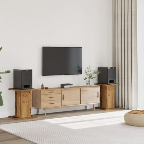 Lautsprecherhalterungen aus Holz, 2 Stück, breite und stabile Platte, hohles Design, mit Sand befüllbar, um Vibrationen zu reduzieren und die Qualität zu verbessern