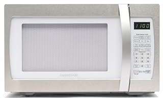 Farberware Professional FMO13AHTPLE - Forno a microonde da 1100 W, con sensore di cottura, bianco/platino 2.2 Cu. Ft. White/Platinum