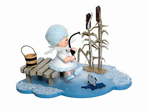 Drechslerei Kuhnert Schneeflöckchen Eisangler - 10x7x6 cm