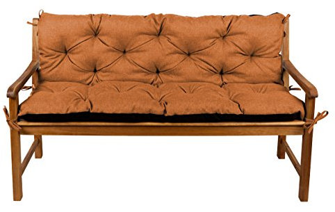 Gutekissen® Bankkissen, Sitzkissen, Rückenlehnen, Gartenkissen, Steppkissen, Doppelkissen, Sitzmöbel, Sitzbank-Kissen, Gartenschaukel, Gartenmöbel Law (190cmx50cmx50cm, Orange)