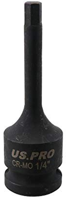 1/4 Deep Impact Hex Bit Socket 1/2 Drive 76mm Length Chrome Molybdenum Steel