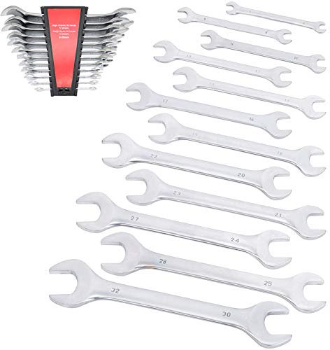 Juego de llaves fijas planas de 6 a 32mm, Acero Crome Vanadio, 12 piezas