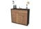 Stil.Zeit Sideboard Carl, Korpus anthrazit matt, Front Holz-Design Pinie (92x79x35cm) Push-to-Open Technik & Leichtlaufschienen