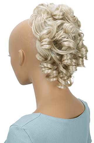 CAISHA Haarteil Haargummi Lena Hochsteckfrisuren Brautfrisuren Voluminös Gelockt Unordentlich Dutt Kunstfaser DM17cm Hellblond G5L