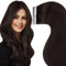 LaaVoo Echthaar Extensions Tape Braun Tape in Extensions Echthaar Dunkelbraun Invisible Haarverlängerung Echthaar Tape Seamless Remy Tape in Extensions Braun 30g 20pcs 25cm #2