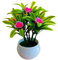 ohfruit Künstliche Pflanzen, künstlicher Blumentopf, Hibiskus, Blume, Hotel, Garten, Dekoration, Kunststoff, bunte Nachahmung, Blumentopf für Zuhause, Rosa