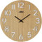 PRIM Authentic Veneer 38cm Wanduhr Holz Made in EU, Wanduhr modern aus Dunklem Holz, Ausgeschnitzte Ziffern, präzises Quarz-Uhrwerk Sweep, für die Küche, Büro oder Wohnzimmer