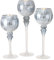 Boltze Windlicht Set Manou 3-teilig (blau, Deko-Gläser für Kerzen / Weihnachtsdekoration, Kerzenständer Höhen 30 cm / 40 cm / 35 cm, Form rund) 2023951