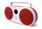 Polaroid 9091 P3 Lecteur de Musique (Rouge) – Boombox rétro sans Fil Haut-Parleur Bluetooth Rechargeable avec Double appariement stéréo