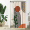 Uiiooazy Rideau Douche Terracotta, Rideau de Douche Anti Moisissure 120x200cm Orange Abstrait Boheme Rideaux de Baignoire Tissu Lavable Imperméable Polyester Rideaux Salle de Bain avec 8 Crochets