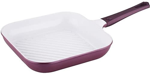Rammento Cookware Ceramic Square Frying Pan 28cm | Eco Frying Pan Non-Stick | High Temperature Ceramic Wok/Grilling Pan for Induction Hob, Electric, Gas, Halogen | Bergner Healthy Cooking Frying Pan