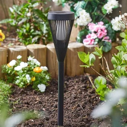 Garden Mile Solar LED Flaming Stake Light Garden Torch Light Solar Powered Torch Lights with Realistic Flame Effect Waterproof Garden Lamp Stakes for Outdoor Yard Pathway Driveway Porch Patio Lawn