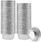PINGEUI Paquete de 125 bandejas redondas de aluminio de 10 onzas, cuencos de aluminio de 122 x 92 x 45 mm, bandejas de aluminio para fiestas, camping y restaurantes