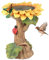 Vogeltränke Stehend Für Garten,Harz Sonnenblume Wilde Vogel Blumenschale Sonnenblume Vogelbad Wilde Vogel Füttertafel Schale Vogelbad Ständer für Außenhaus Tisch