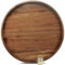 MAGIGO 30 Inches Extra Large Round Black Walnut Wood Ottoman Tray with Handles, Serve Tea, Coffee, Classic Circular Wooden Decorative Serving Tray