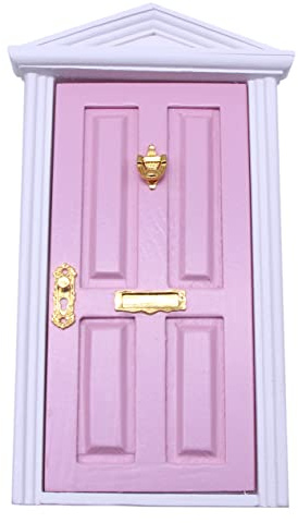 Nabeta Deco Decorazione natalizia Mini Elfo Porta Rosso Rosa Blu Bambola Casa Mobili Decorazione Accessori Porta Aperta (Rosa)