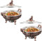 2/4 Pack Chafing Dishes & Food Warmers, Round Chafer Catering Buffet Server Set with Food Pan And Fuel Holders, for Kitchen Party Dining Buffet,2 Pacchi,YUYANAIAI
