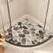 EUPXRHY Corner Shower Mat with Drainage Holes, PVC Loofah Curved Bath Mat Non Slip Anti Mould, Non Slip Shower Mats for Inside Shower,A,70x70cm(28x28inch)