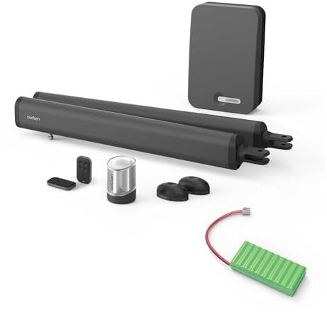 Avidsen Teha 410 – Motorisation Portail Battant Jusqu’à 175 cm / 150 kg par Vantail – Kit Vérins Électriques avec Batterie de Secours – Installation Facile et Sécurisée