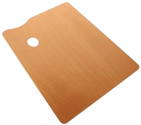 Palette Peinture Bois CarréE 30x40cm, Palette en Bois Chocolat avec Trou pour Pouce, Fournitures d'art pour Peinture à l'huile Et Acrylique, Surface Lisse Et Durable