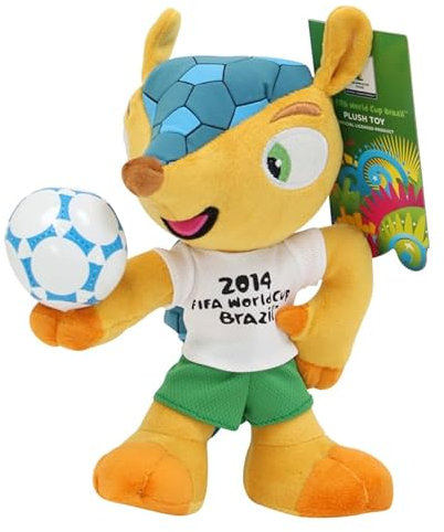 Promo-Dis Fuleco - 22 cm - Balle sur la main - Mascotte en peluche de la Coupe du monde de football 2014 au Brésil