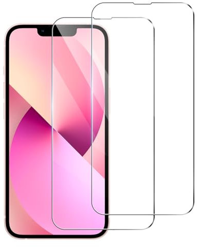 Opkiegrn 2 Pièces Verre Trempé pour iPhone 13/13Pro/14, Anti-Rayures Film Protection écran,Ultra Résistant,Sans Bulles, Dureté 9H Glass Film Protection écran avec iPhone 13.