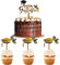 Tortendeko Graduation 2025, 4 Stück Abschluss Kuchen Deko Gold Happy Graduation Cake Topper Bachelor Hut Cupcake Topper Grad Cap Kuchentopper, Bachelor Master Doktor Abschlussfeier Deko Zubehör