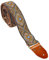 Gitarrengurt für Gitarre und Bass, Multi-Color Jacquard-Muster, Velours, Baumwolle, Lederenden, verstellbar bis 1500 mm, 50 mm Breite, komfortabel für lange Spielsessions