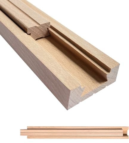 lamxxyoo Schubladenschienen aus Holz, klassische Führungsschiene, Mittelmontage, 39 cm, Holz-Unterbau-Schubladengleiter, untere Schienen, Ersatz-Set (L001-40,6 cm)