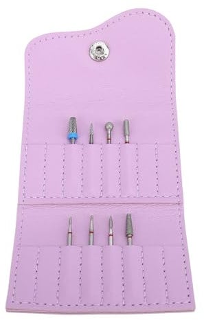 Nail Drill Bit Storage Bag, Nail Polishing Bits Pouch Organizer, Nail Bits Organizer, Portable PU Leather for Home Salon
