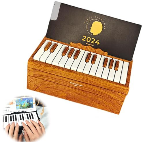 Swift-Klavierkalender 2024-2025, Spielbarer Piano-Kalender mit 52 Musiktiteln, Tischkalender, Perfekt für Fans und Musikliebhaber (Burlywood)