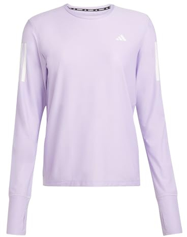 adidas Women's Own The Run Long Cuff Sleeve Tee, Powder Plum, L