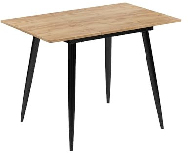 Vicco Mesa de Comedor Beaver, Roble Negro/Dorado, 80 x 70 cm Extensible