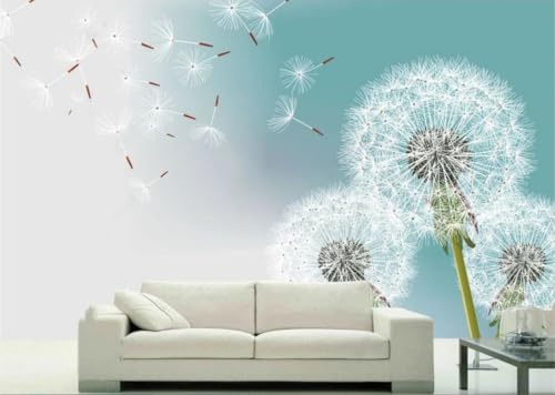 Fototapete 3d Tapeten 3d Effekt Tapeten Vliestapete Blauer Himmel Weißer Löwenzahn Hintergrund Wand 350cmx245cm Wanddeko Design Wand Dekoration Wohnzimmer Schlafzimmer Büro Natur Landschaft