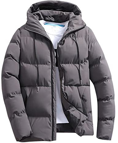 Männer und Winter Solide Reißverschluss Kapuze Lose Outdoor Baumwolle Mantel Top Bluse Jacke Mantel Für Rollentrainer (Dark Gray, XXXXXL)