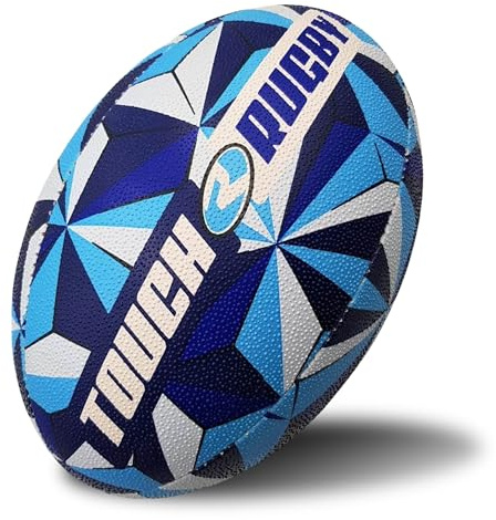 RUGBIER – Special Ball for Rugby Touch – High-End – Training and Play – Excellent Grip and Durability – Rugby Touch Blue Model