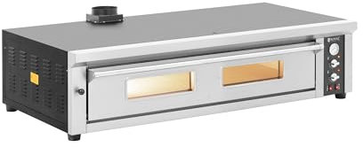 Royal Catering Forno elettrico per pizza 8 x 33 cm 1 camera 8.400 W 400 VPietra chamotte Forno elettrico per pizza Forno pizza professionale