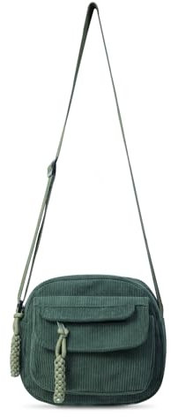 Prizmxed Kleine Umhängetasche Damen Cord, Verstellbarer Schultergurt Crossbody Bag Klein Modische und Tragbare Schultertasche Damen Geeignet für Tägliche Reisen und Termine (Grün)