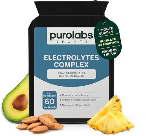 Purolabs Electrolytes Complex - High Strength Mineral Supplement with Magnesium, Potassium, Calcium & Sodium - Hydration Support - No Fillers - Vegan - 60 Capsules