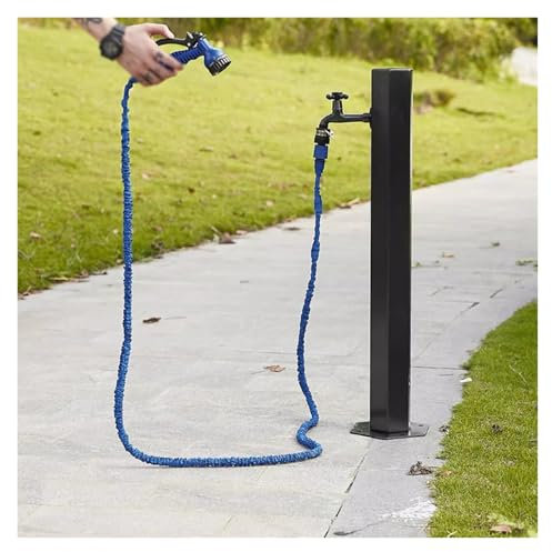Grifo de agua para exterior de acero inoxidable con soporte para manguera para patio de granja, fuente de columna vertical independiente a prueba de óxido y congelación para poste de riego montad