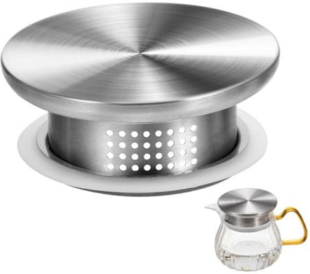 NOLITOY Edelstahl Krugdeckel Mit Silikonring für Wasserkrug Kanne mit Deckel Praktische Haushaltskrugabdeckung Filterkrugdeckel für Tee- Und SaftkrüGe