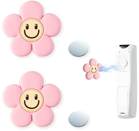 RYHHH Magnetic Remote Control Holder Wall Mount, Strong Magnet Remote Holder, Self-Adhesive No Drilling, for Tv Remote Control Charge Socket, Double Magnets for Stronger (2pcs, Flower shape)