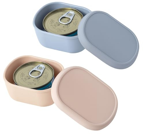 SLSON 2 Stück Lagerung geöffneter Katzenfutterdosen für 70g-85g,65mm Dosen,Silikon Katzenfutter Lebensmittelbehälter,Dosendeckel Katzenfutter,Deckel für Dosen,Gefrierbehalter