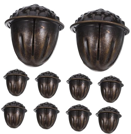 Hohopeti 20 Stück Teiliges Rustikale Metall Glockenanhänger Antike Bronze Weihnachtsdeko Robuste Tannenzapfen Eichel Glocken Vielseitige DIY hänger für Baum Tür Haustierfeste