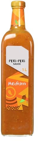 Peri Peri Medium Sauce 1L | Medium Chilli Sauce | Suitable for Marinades, Grilling & Cooking | 1L Bottle
