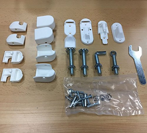 Safetots Range of Stair Gates Spare Fittings Kits (Safetots Extra Tall Screw Fit White Fittings Kit)