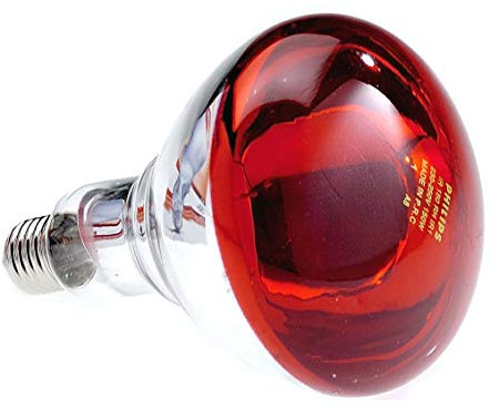 contro LAMPADA INFRAROSSI 150W ROSSA E27 / RISCALDAMENTO PULCINI E ALTRI ANIMALI